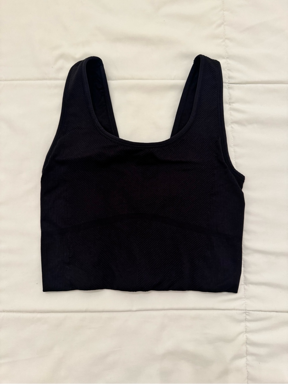 all in motion Black Ribbed Scoop Neck Sports Bra Crop